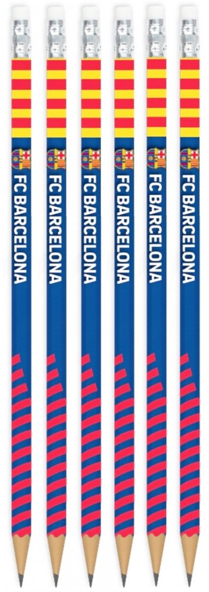 6 x OŁÓWEK z gumką FC BARCELONA BARCA (206023051SET)