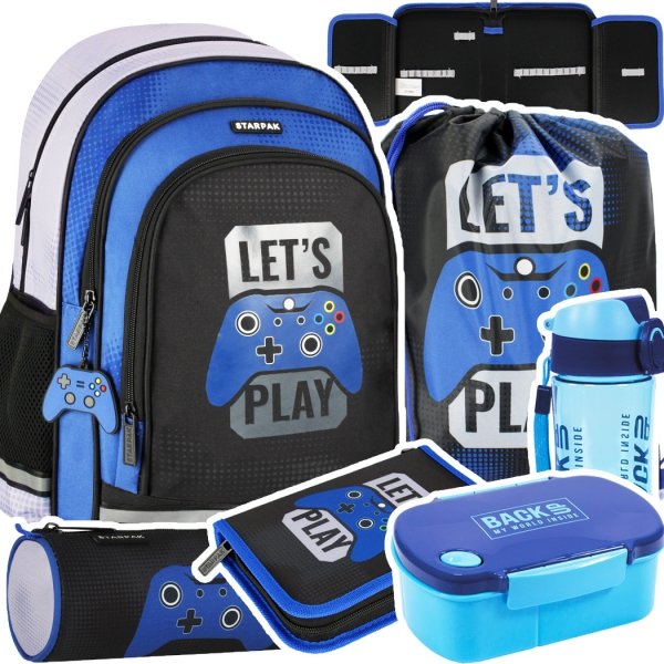 ZESTAW 6 el. Plecak wczesnoszkolny gra pady, GAMING PAD Starpak (527186SET6CZ)