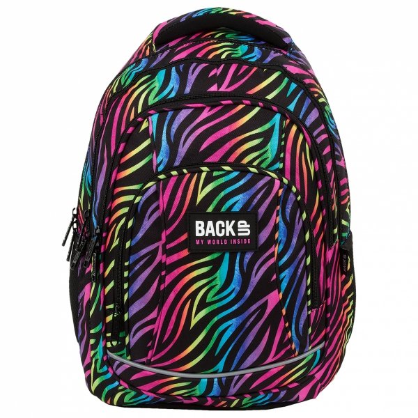 ZESTAW 5 el. Plecak szkolny młodzieżowy BackUP 26 L KOLOROWA ZEBRA (PLB6A35SET5CZ)