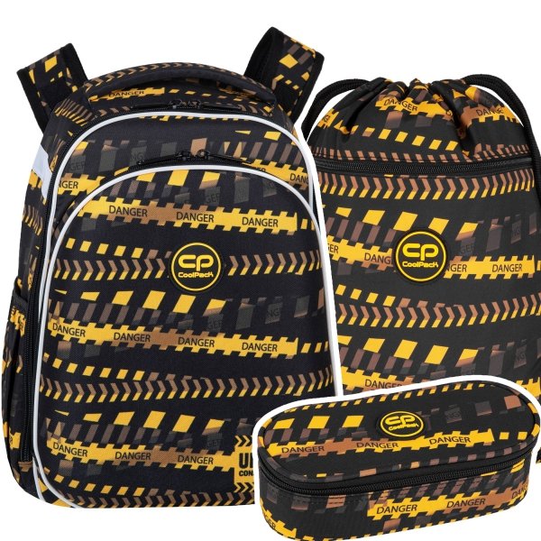 ZESTAW 3 el. Tornister Plecak CoolPack TURTLE  25 L strefa robót, DON`T DO IT (F015825SET3CZ)