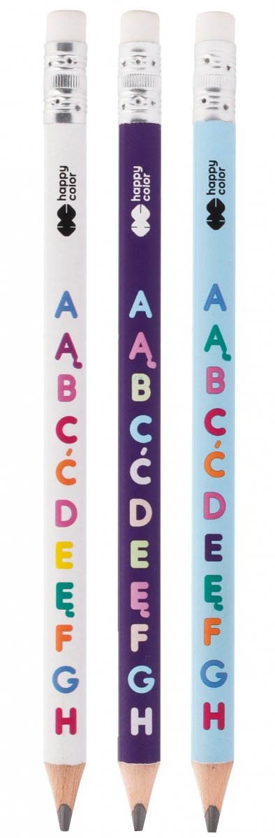 3 x Ołówek do nauki pisania JUMBO 2B ALFABET HAPPY COLOR (23439ZEST)