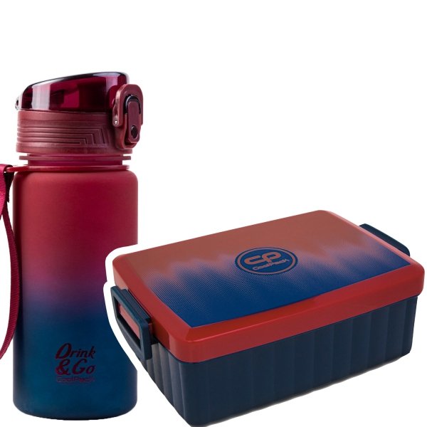Zestaw bidon i śniadaniówka CoolPack BRISK MINI granatowe ombre, GRADIENT COSTA (56346CP+Z07758)