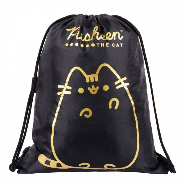 ZESTAW 5 el. Plecak szkolny młodzieżowy St.Right PUSHEEN GOLD Kot Kotek BP6 (63154SET5CZ)