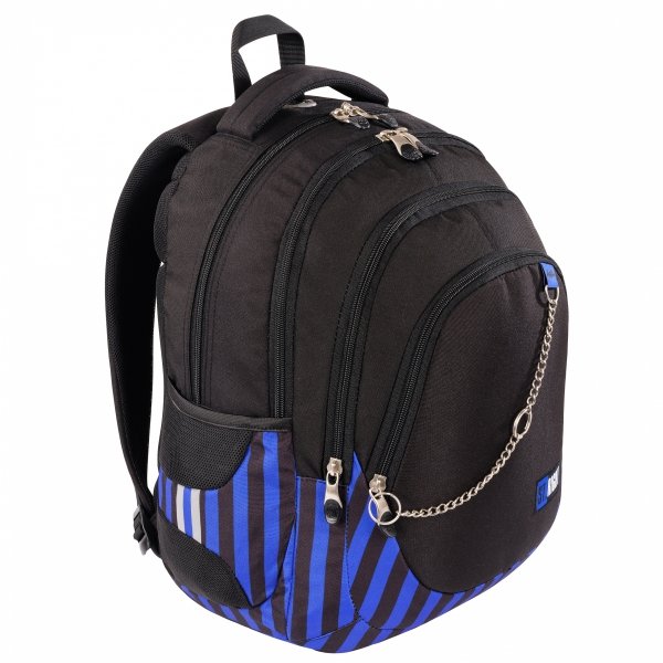 Plecak szkolny młodzieżowy ST.RIGHT BLACK &amp; BLUE BP6 (67510)