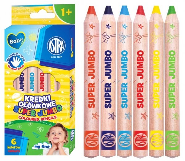 Kredki SUPER JUMBO ASTRABABY 6 kolorów ASTRA (312023004)