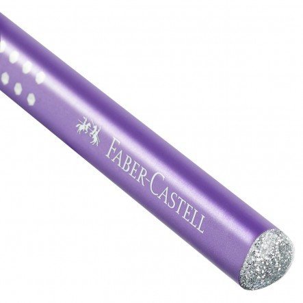 Ołówek FABER CASTELL B  Sparkle Trójkątny Gruby FIOLETOWY (FC111640)