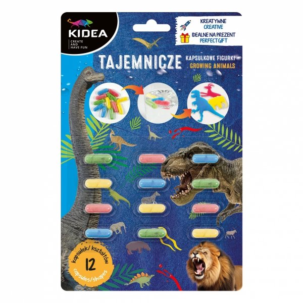 Tajemnicze kapsułkowe ZWIERZAKI DINOZAURY Kidea (TKAZ12KA)