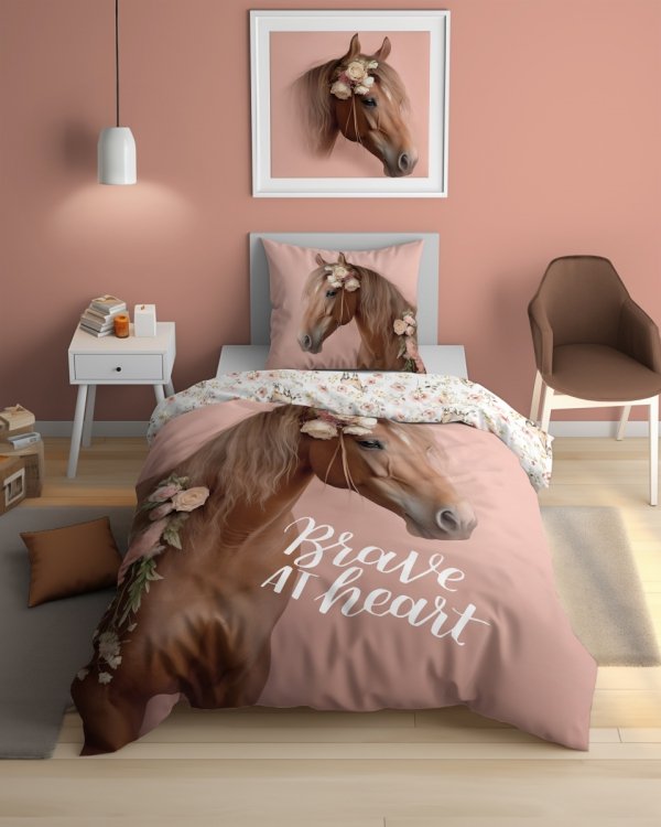 Komplet pościeli pościel świecąca w ciemności HORSES Koń 140 x 200 cm (5412A)