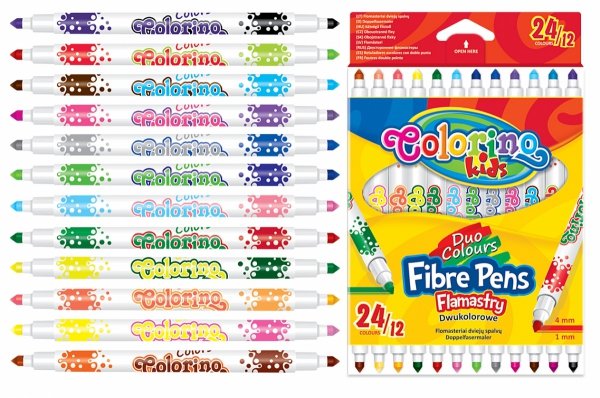 Flamastry dwustronne 24 kolory COLORINO KIDS (32353PTR)