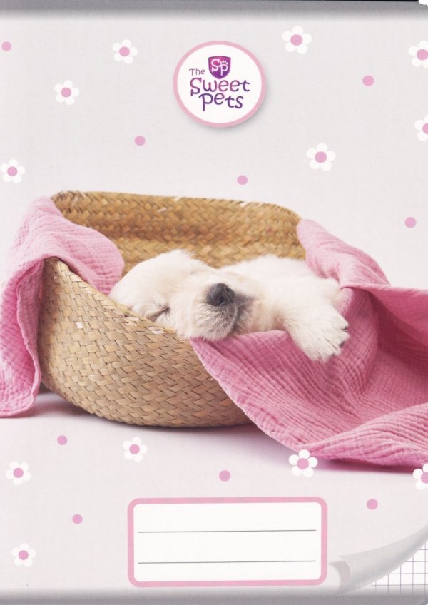 Zeszyt A5 w kratkę 16 kartek THE SWEET PETS KOTEK PIESEK (12696)