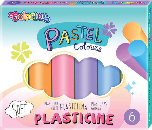 Plastelina PASTEL pastelowa 6 kolorów COLORINO  (84972PTR)