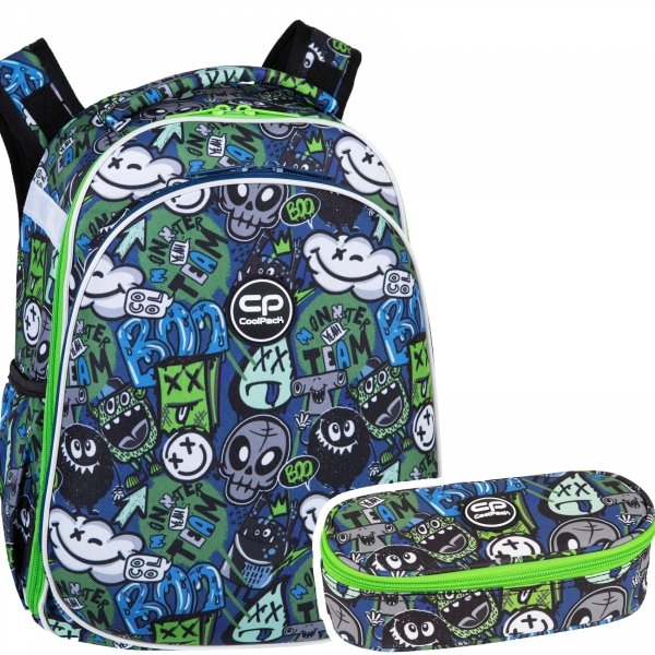 ZESTAW 2 el. Tornister Plecak CoolPack TURTLE  25 L potworki, MONSTER TEAM (F015824SET2CZ)