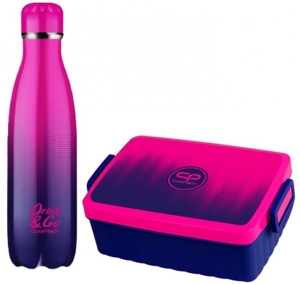 Zestaw bidon i śniadaniówka Drink&amp;Go butelka termiczna CoolPack 500ml różowe ombre, GRADIENT FRAPE (Z04508+Z07508)