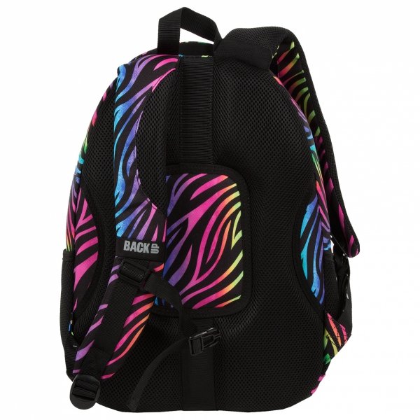 ZESTAW 5 el. Plecak szkolny młodzieżowy BackUP 26 L KOLOROWA ZEBRA (PLB6A35SET5CZ)