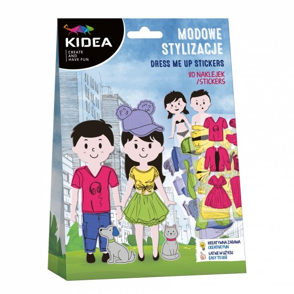 Modowe stylizacje 80 naklejek DRESS ME UP Kidea (MS80KA)