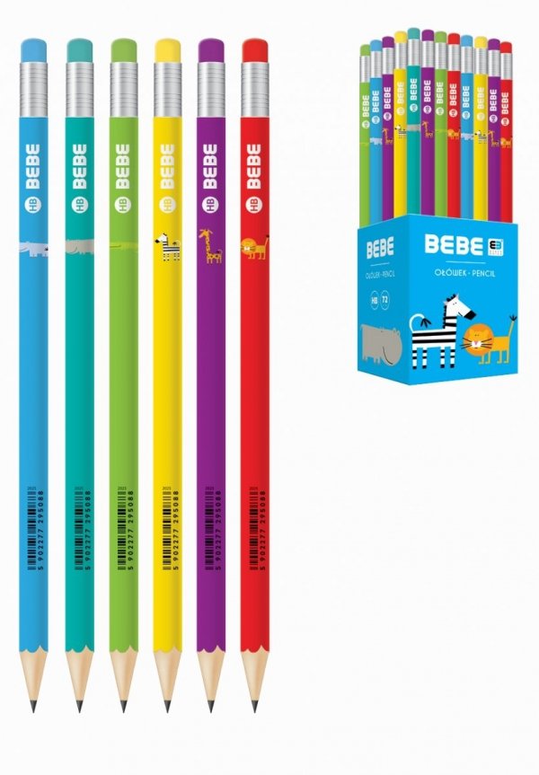 Ołówek z gumką HB INTERDRUK B&amp;B Kids mix (95088)
