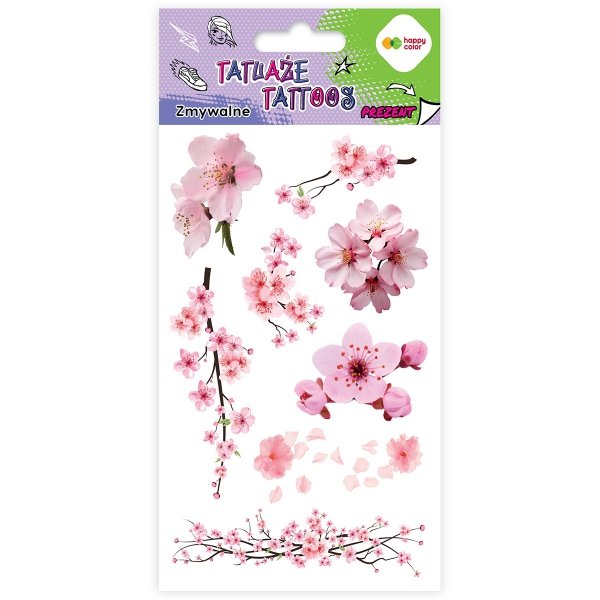 Tatuaże zmywalne zmywalny SAKURA 10 x 20 cm Happy Color (24535)