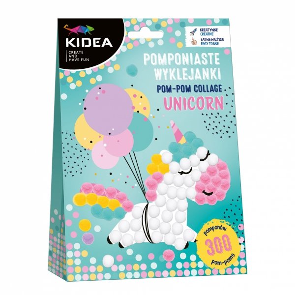 Pomponiaste wyklejanki UNICORN Jednorożec KIDEA (POWUKA)