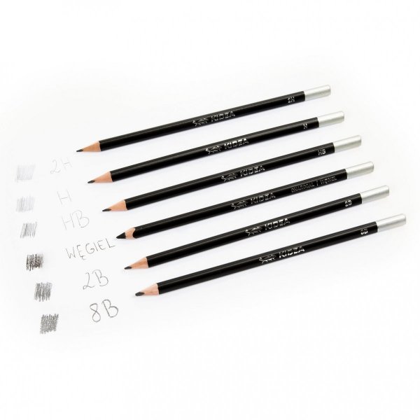 Ołówek Ołówki + węgiel do szkicowania 6 sztuk KIDEA (ZOW6KA)