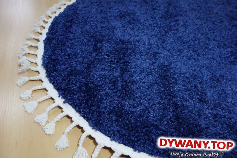 Shaggy BERBER NAVY BLUE koło 120cm