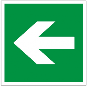  Znak kierunek drogi ewakuacyjnej 114 (F.F.)