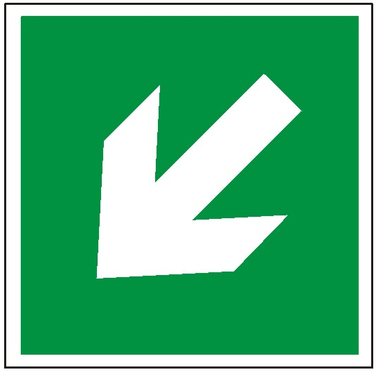  Znak kierunek drogi ewakuacyjnej 113 (F.F.)