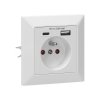 GNIAZDO POJEDYNCZE 2P+Z USB-A + USB-C WYJŚCIE