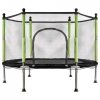 Trampolina do domu ogrodu dla dzieci siatka piłki 140cm 55inch zielona