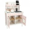 Kuchnia dla dzieci drewniana MDF Lulilo FLoro akcesoria różowa 82cm