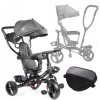 Rowerek trójkołowy Trike Fix Lite rower spacerówka 3w1 obracany 360 wolne koło szary