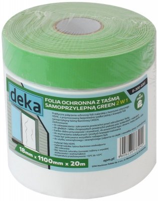 FOLIA OCHRONNA Z TAŚMĄ ZIELONĄ DO ZEWNĄTRZ  110CM*20M