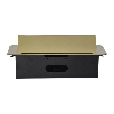 GNIAZDO WPUSZCZANE W BLAT 2X2P+Z, 2XUSB PŁASKI RANT MOSIĄDZ