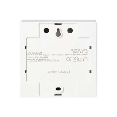 DZWONEK ELEKTRONICZNY JEDNOTONOWY 230V BIAŁY RINGIL MINI