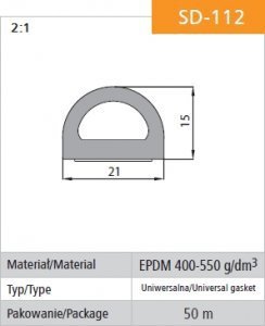 USZCZELKA SAMOPRZYLEPNA CZARNA SD-112-0 21*15MM  MB