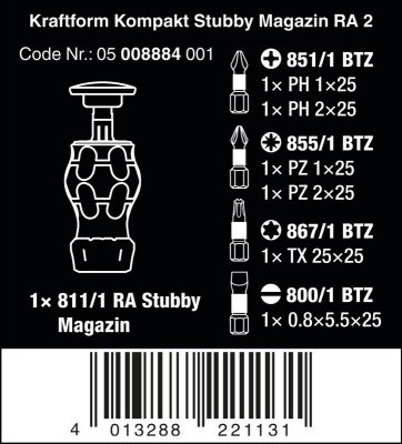 WKRĘTAK KRAFTFORM KOMPAKT STUBBY MAGAZIN RA 2,  Z 6 BITAMI