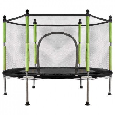 Trampolina do domu ogrodu dla dzieci siatka piłki 140cm 55inch zielona