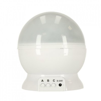 Lampka nocna projektor gwiazd 2w1 USB biała