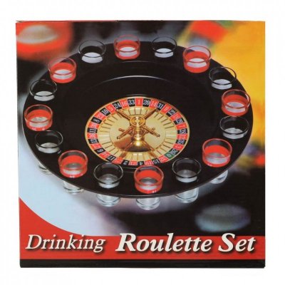Imprezowa ruletka alkoholowa gra zestaw prezent na urodziny + kieliszki 16 szt.