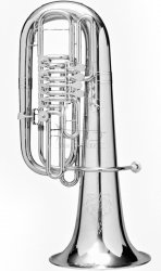 MELTON MEINL WESTON tuba F model 45QHS-S, rozmiar 6/4, 5 wentyli obrotowych, posrebrzana, z futerałem typu gigbag