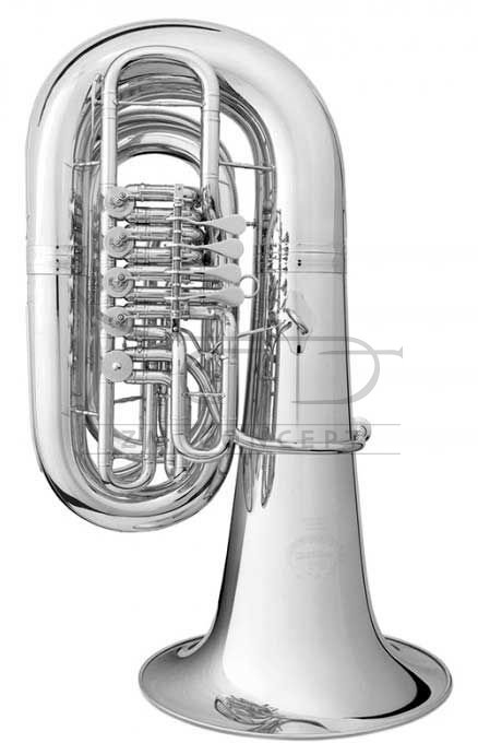 B&amp;S tuba C Perantucci 3098-2-0GB PT-6, posrebrzana, 5 wentyli obrotowych, z futerałem gig bag
