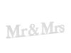 Drewniany napis Mr & Mrs, biały, 50x9,5cm