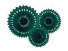 Rozety dekoracyjne, ciemny zielony, 20-30cm (1 karton / 50 op.) (1 op. / 3 szt.)