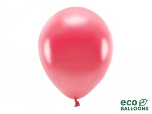Balony Eco 30cm metalizowane, jasny czerwony (1 op. / 10 szt.)