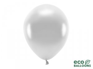 Balony Eco 30cm metalizowane, srebrny (1 op. / 10 szt.)