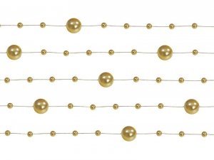 Girlandy perłowe, złoty, 1,3m (1 op. / 5 szt.)