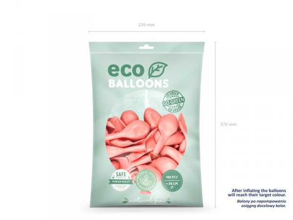 Balony Eco 26cm metalizowane, różowe złoto (1 op. / 100 szt.)