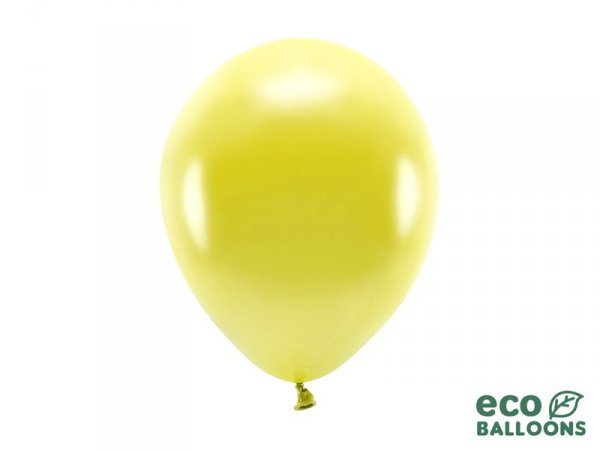 Balony Eco 26cm metalizowane, żółty (1 op. / 100 szt.)