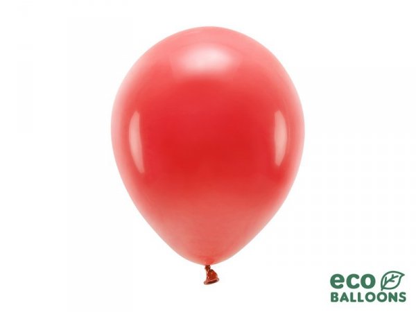 Balony Eco 26cm pastelowe, czerwony (1 op. / 100 szt.)