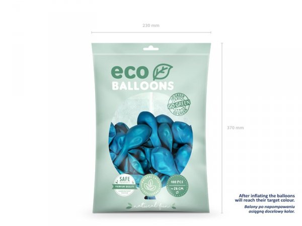 Balony Eco 26cm pastelowe, turkus (1 op. / 100 szt.)