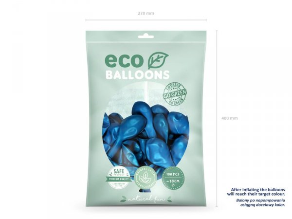 Balony Eco 30cm metalizowane, granat (1 op. / 100 szt.)